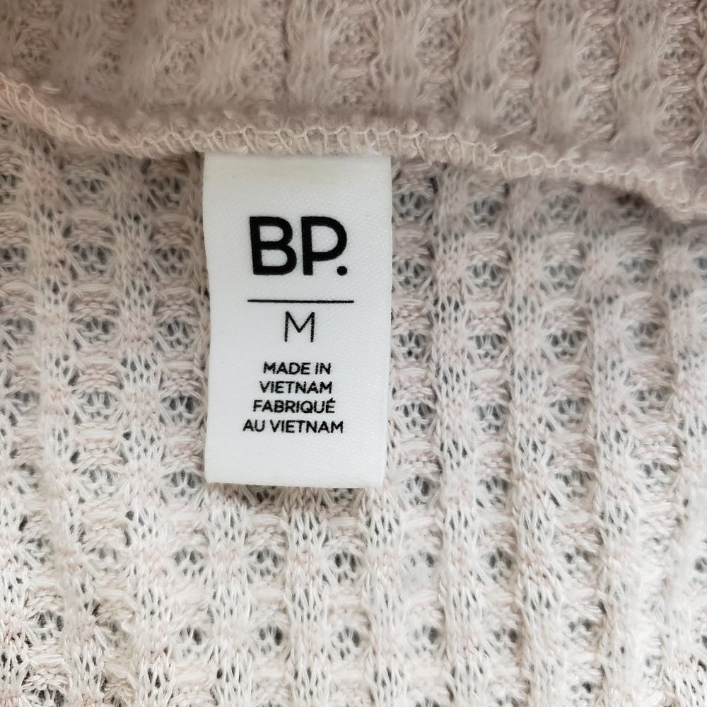 BP. Cowl Neck Waffle Knit Top Beige Size Medium - Picture 8 of 9